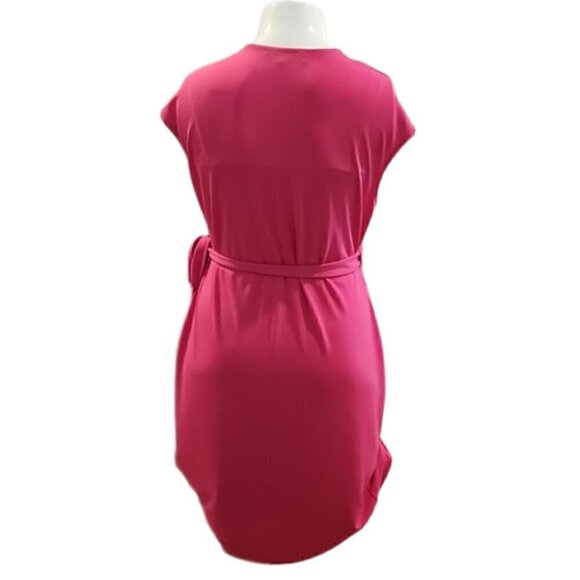 [Amazon Essentials] Pink V-neck Short Sleeve Wrap Dress - Size 1X - Picture 3 of 9